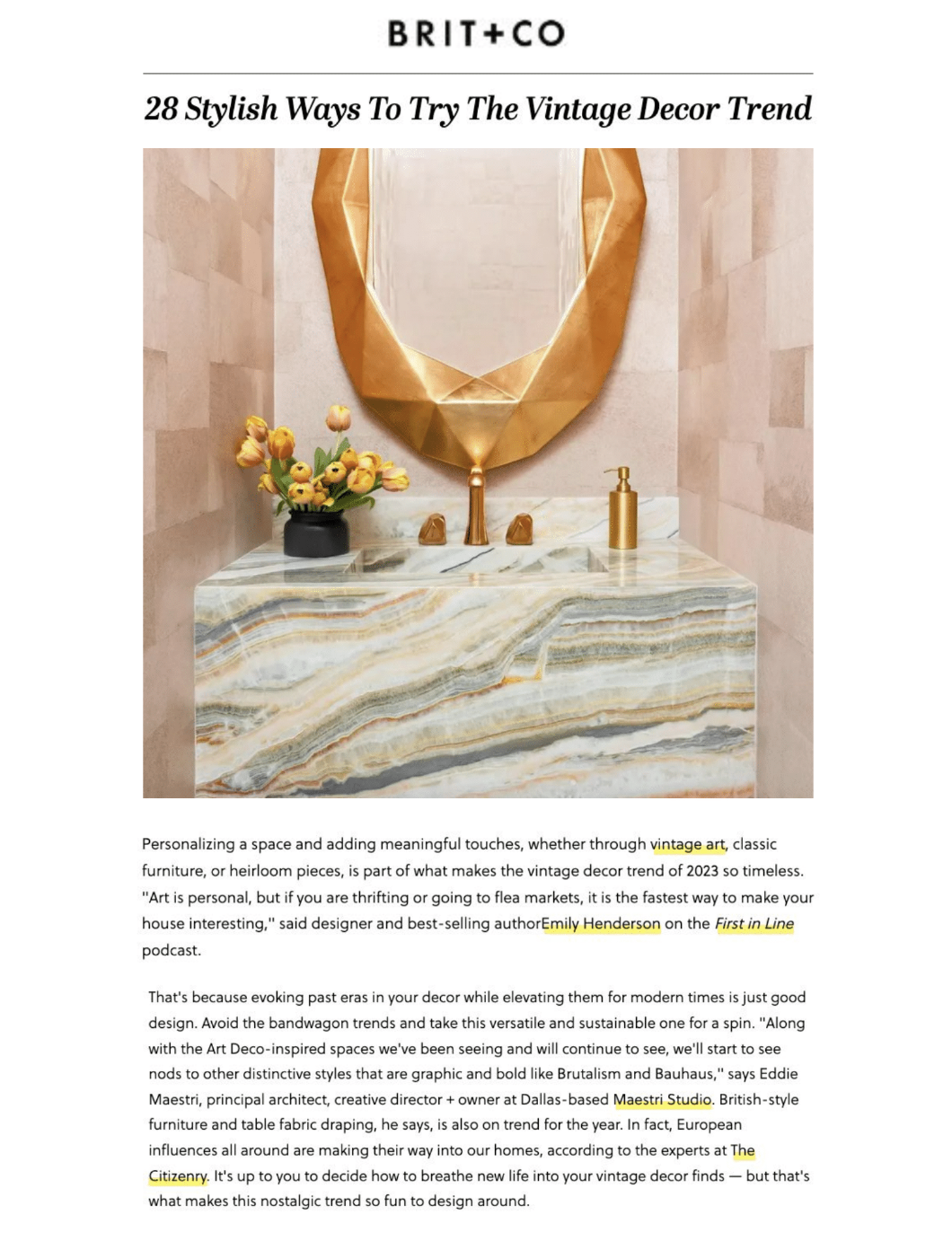 Caroline Brackett Studio of Design - Brit + Co Press