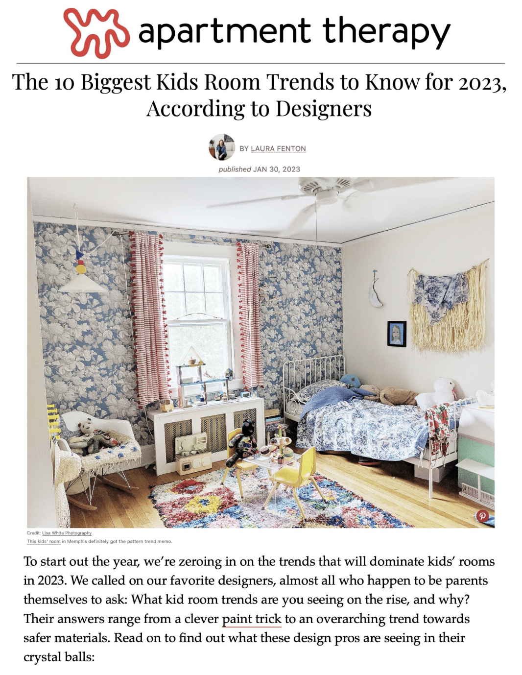 Caroline Brackett Studio of Design - Apartment Therapy press